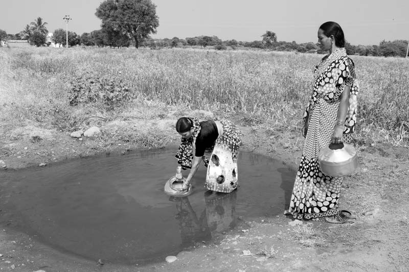 Women and Drinking Water Challenges - Queuing up for water at the community borewell – Bengaluru city, Karnataka